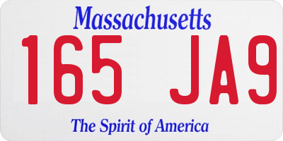 MA license plate 165JA9