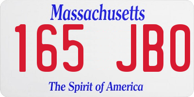 MA license plate 165JB0