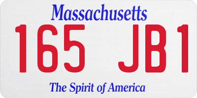 MA license plate 165JB1