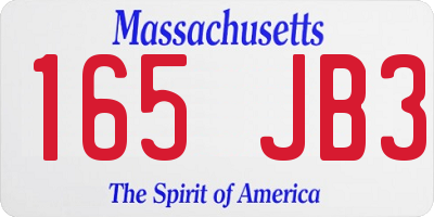 MA license plate 165JB3