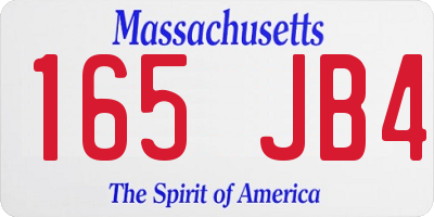 MA license plate 165JB4