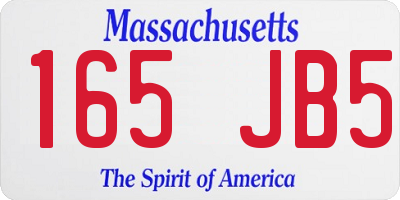 MA license plate 165JB5