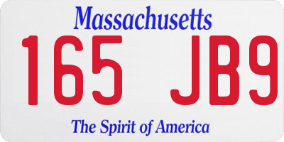 MA license plate 165JB9
