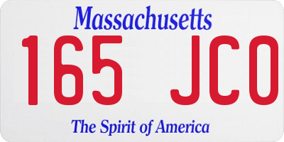 MA license plate 165JC0