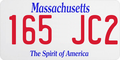 MA license plate 165JC2