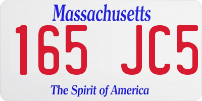 MA license plate 165JC5