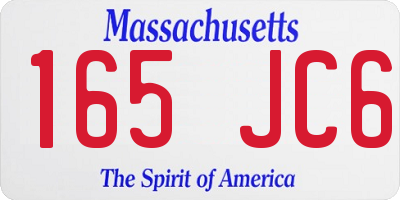 MA license plate 165JC6