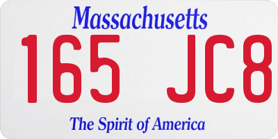 MA license plate 165JC8