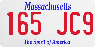 MA license plate 165JC9