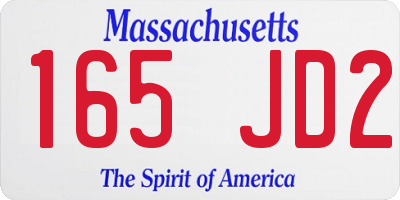 MA license plate 165JD2