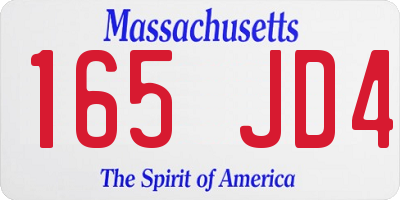 MA license plate 165JD4