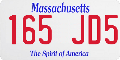 MA license plate 165JD5