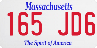 MA license plate 165JD6