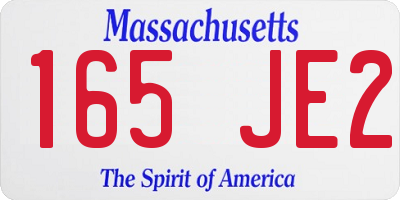 MA license plate 165JE2