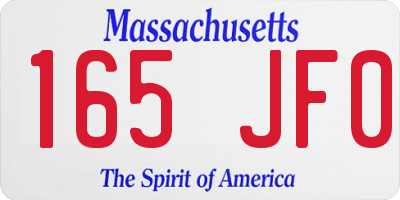 MA license plate 165JF0