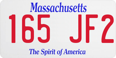 MA license plate 165JF2