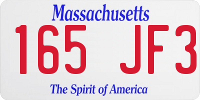 MA license plate 165JF3