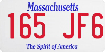 MA license plate 165JF6