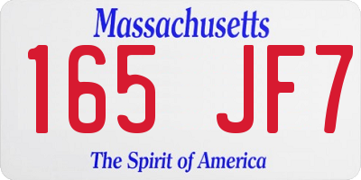 MA license plate 165JF7