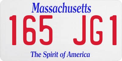 MA license plate 165JG1