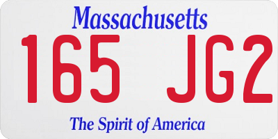 MA license plate 165JG2