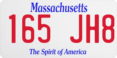 MA license plate 165JH8