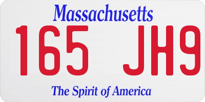 MA license plate 165JH9