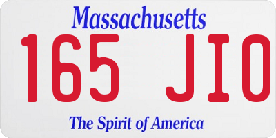 MA license plate 165JI0