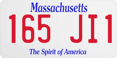 MA license plate 165JI1