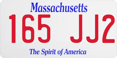 MA license plate 165JJ2