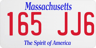 MA license plate 165JJ6