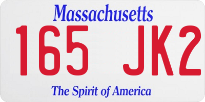 MA license plate 165JK2