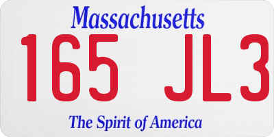 MA license plate 165JL3