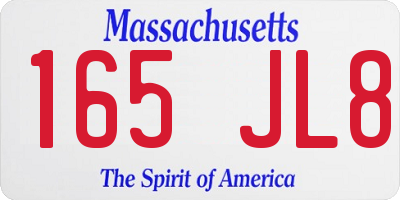 MA license plate 165JL8