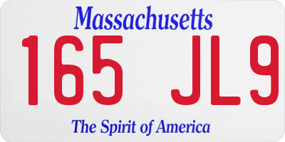 MA license plate 165JL9