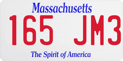 MA license plate 165JM3
