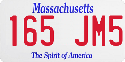 MA license plate 165JM5