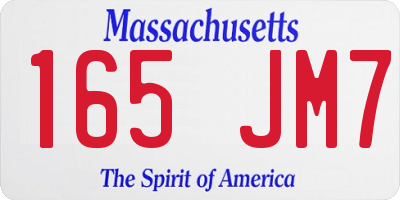 MA license plate 165JM7