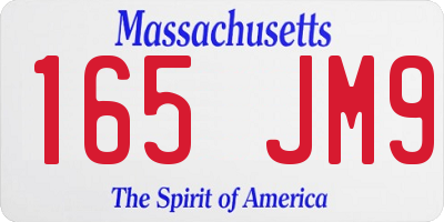 MA license plate 165JM9