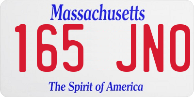 MA license plate 165JN0