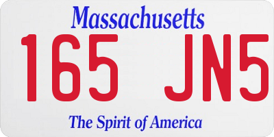 MA license plate 165JN5