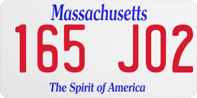 MA license plate 165JO2