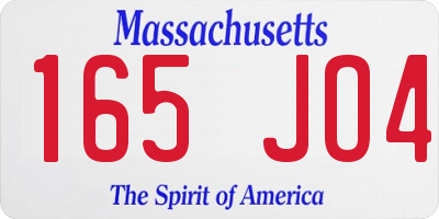 MA license plate 165JO4