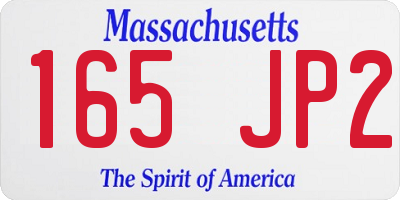 MA license plate 165JP2