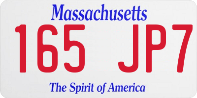 MA license plate 165JP7
