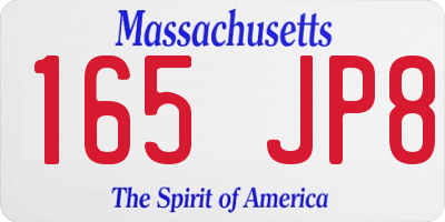 MA license plate 165JP8