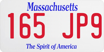 MA license plate 165JP9