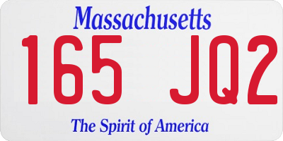 MA license plate 165JQ2