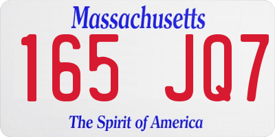 MA license plate 165JQ7
