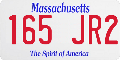 MA license plate 165JR2